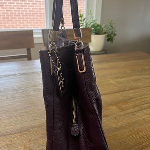 Coach purple leather shoulder bag